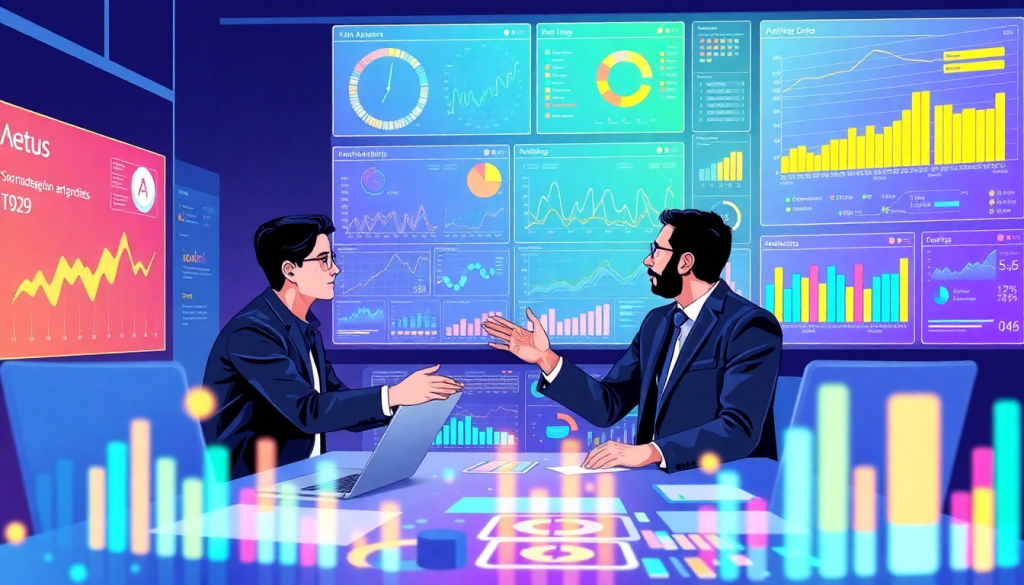 AI data visualization tool for marketing teams showcasing automated marketing analytics, AI-powered dashboards, and cross-channel visualization insights in a digital performance dashboard.