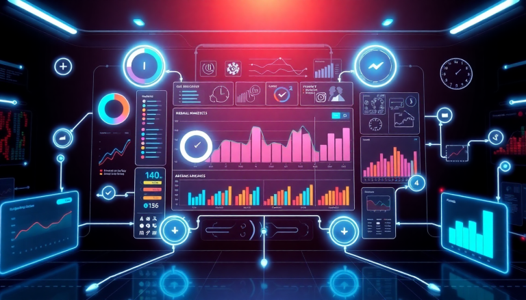 Digital marketing analytics dashboard displaying automated performance reports, cross-channel analytics, and agency reporting automation insights.