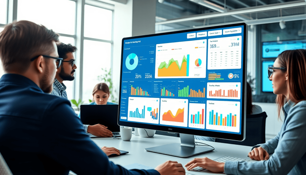 Digital marketing KPI dashboard displaying marketing metrics visualization, performance tracking dashboard, and campaign KPI monitoring with automated KPI reports and cross-channel analytics dashboard insights for ROI tracking and digital campaign reporting.
