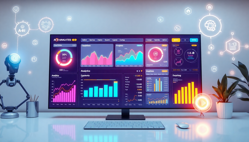 AI data visualization tool for marketing teams showcasing marketing analytics automation, AI reporting assistant, automated dashboard creation, and cross-channel performance tracking on a TapClicks AI platform.