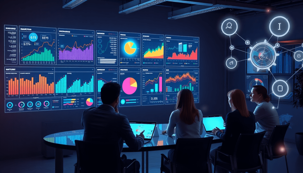 AI data visualization tool for marketing teams displaying automated marketing analytics and AI-powered dashboards, showcasing marketing data storytelling, cross-channel visualization, and campaign performance insights.