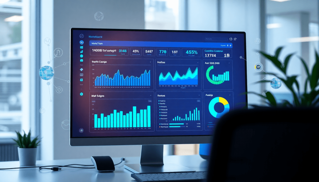 Automated KPI reporting dashboard displaying real-time marketing metrics and AI analytics, showcasing cross-channel performance and digital campaign tracking in a Tapclicks reporting automation interface.