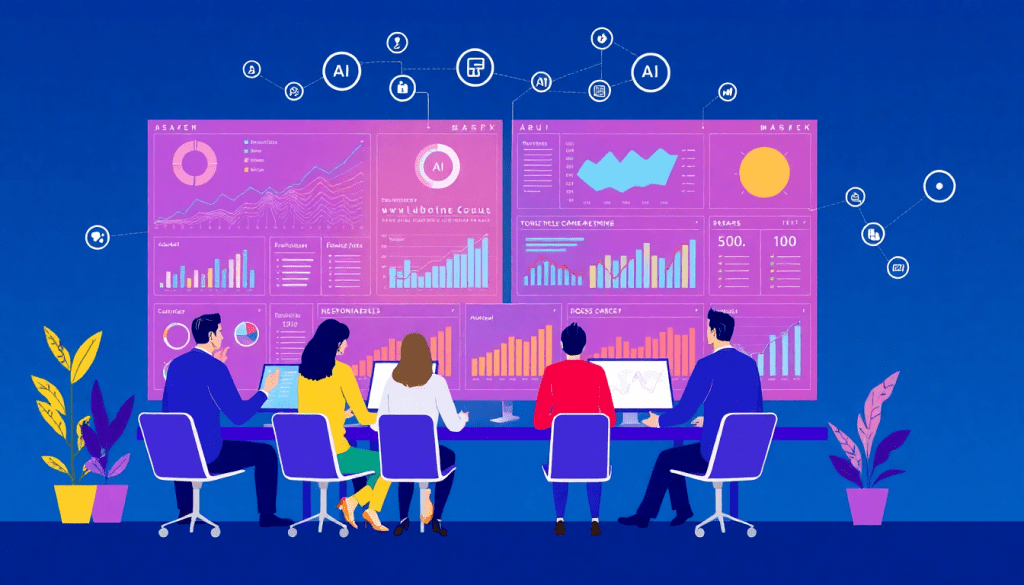 AI data visualization tool for marketing teams displaying automated dashboard creation, cross-channel performance tracking, and campaign performance insights for marketing intelligence automation.