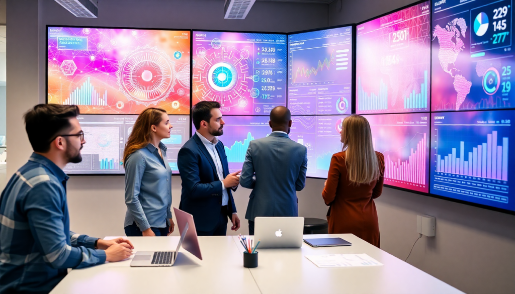 Team analyzing marketing dashboard automation for AI-powered real-time analytics and multi-channel data aggregation with TapClicks software.