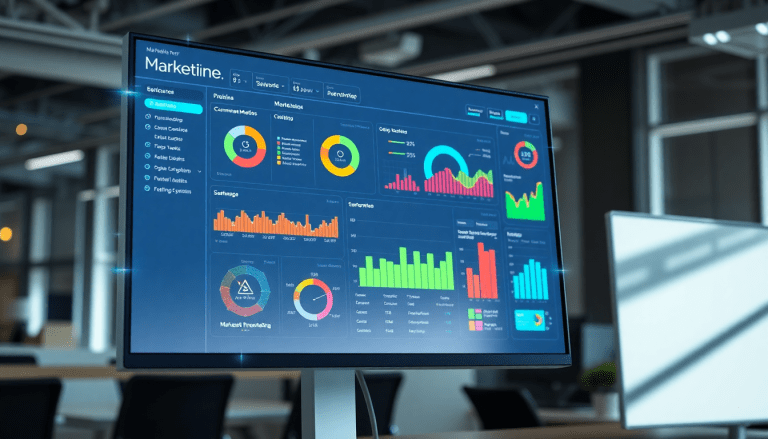 Digital marketing KPI dashboard showcasing marketing metrics visualization, performance tracking, campaign KPI monitoring, automated reports, cross-channel analytics, ROI tracking, digital campaign reporting, marketing data insights, and interactive performance metrics.