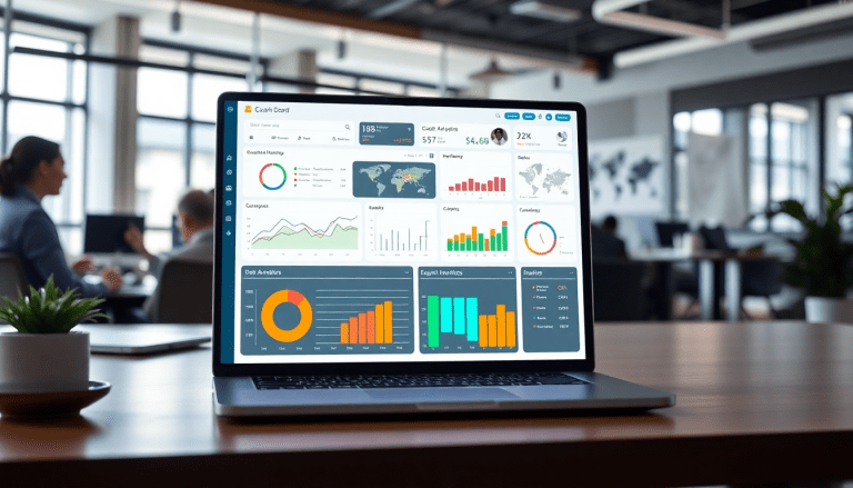 Digital marketing KPI dashboard displaying campaign performance metrics, interactive graphics, and automated reports for cross-channel analytics and ROI tracking insights.