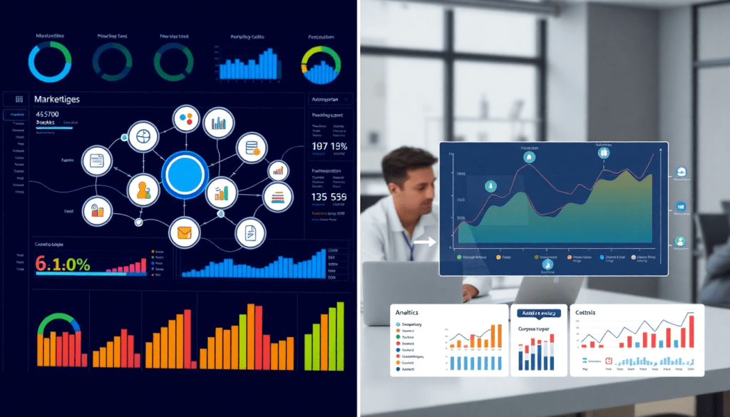 Marketing analytics dashboard showcasing automated performance reports, cross-channel analytics, agency reporting automation, and digital marketing data visualization as a Funnel.io alternative.
