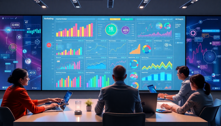 AI data visualization tool for marketing teams showcasing interactive data reports and AI-powered dashboards for automated marketing analytics and campaign performance insights.