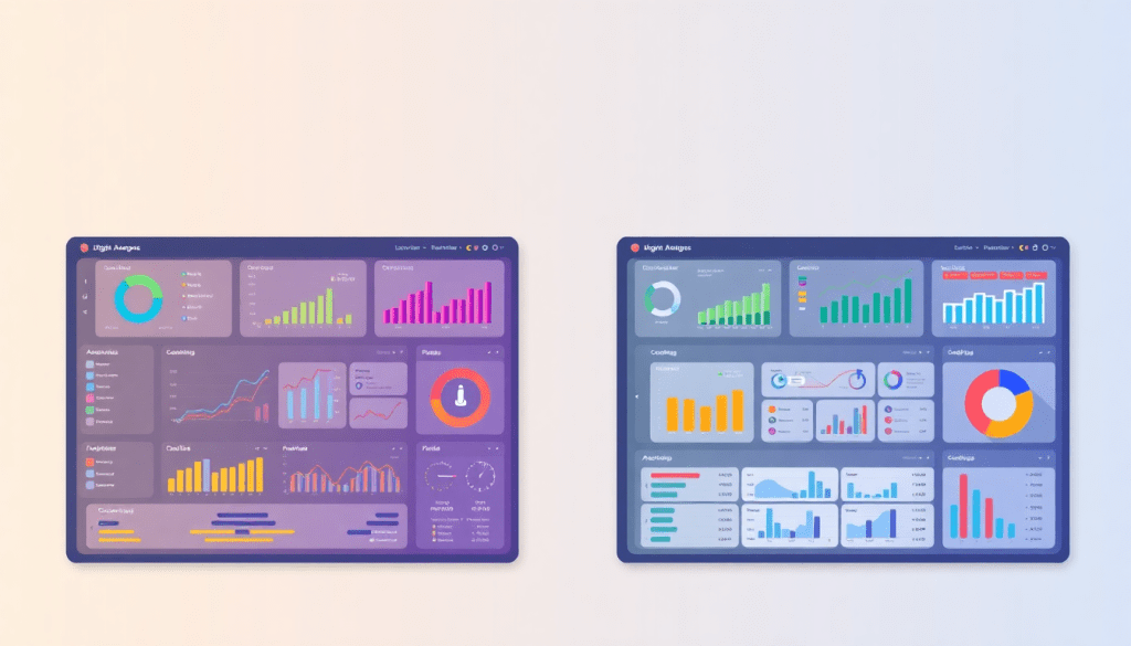 Marketing dashboard displaying automated analytics, performance reports, agency reporting automation, cross-channel insights on TapClicks and Funnel.io platforms for digital marketing data visualization and performance KPIs.