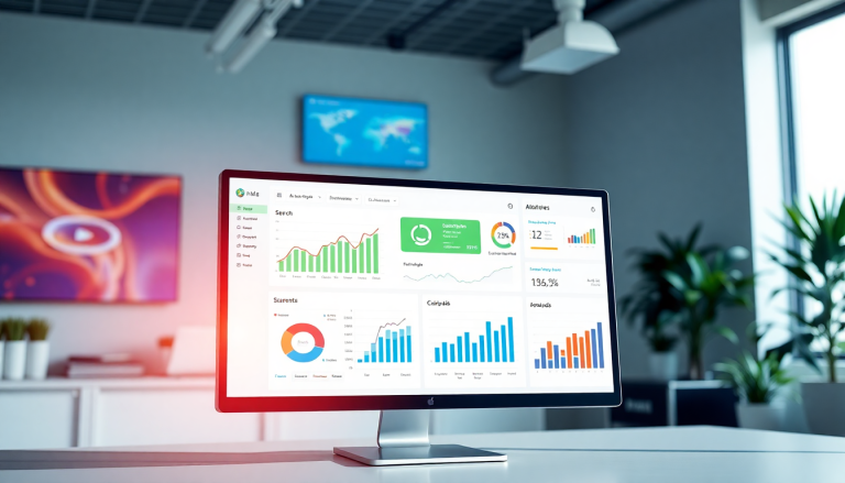 Multi-channel analytics dashboard displaying cross-channel marketing analytics with performance tracking, marketing data aggregation, and campaign performance visualization in a unified reporting platform.