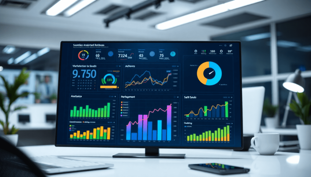 Digital marketing analytics dashboard displaying automated performance reports and cross-channel analytics for agency reporting automation.