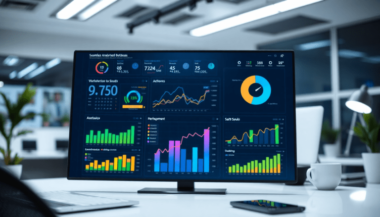 Digital marketing analytics dashboard displaying automated performance reports and cross-channel analytics for agency reporting automation.
