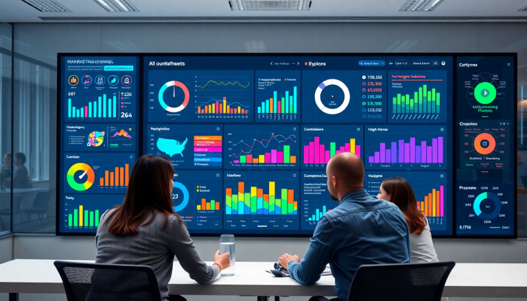AI data visualization tool for marketing teams showcasing automated marketing analytics, AI-powered dashboards, marketing data storytelling, and cross-channel visualization for campaign performance insights.