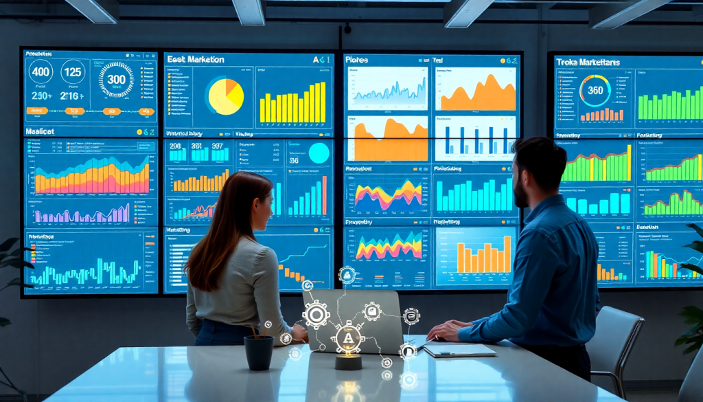 AI data visualization tool for marketing teams displaying automated dashboards for cross-channel performance tracking and ROI insights, featuring the TapClicks AI platform and marketing analytics automation with AI reporting assistant capabilities.