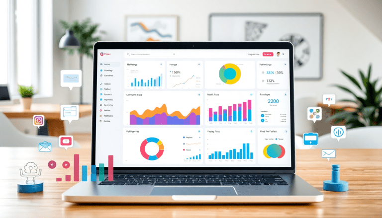 Best marketing reporting software showcasing a marketing analytics dashboard with automated performance reports, agency reporting automation, client dashboard insights, cross-channel analytics, and digital marketing data visualization.