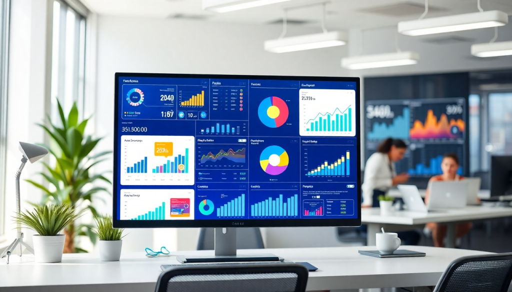 Automated KPI reporting dashboard displaying real-time performance analytics for marketing automation and digital campaign tracking.