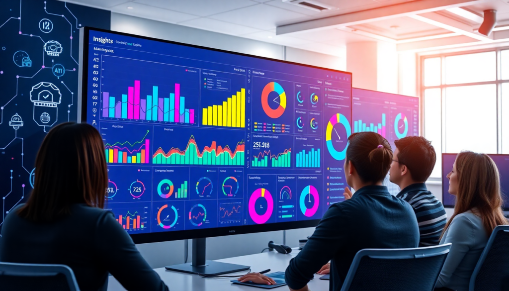 AI data visualization tool for marketing teams displaying marketing analytics automation, AI reporting assistant features, automated dashboard creation, cross-channel performance tracking, client analytics automation, marketing data visualization, ROI tracking dashboard, TapClicks AI platform, and marketing intelligence automation for campaign performance insights.