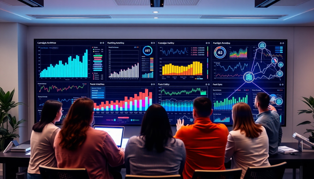 AI data visualization tool for marketing teams displaying automated marketing analytics and AI-powered dashboards for enhanced marketing data storytelling, cross-channel visualization, campaign performance insights, and interactive data reports.