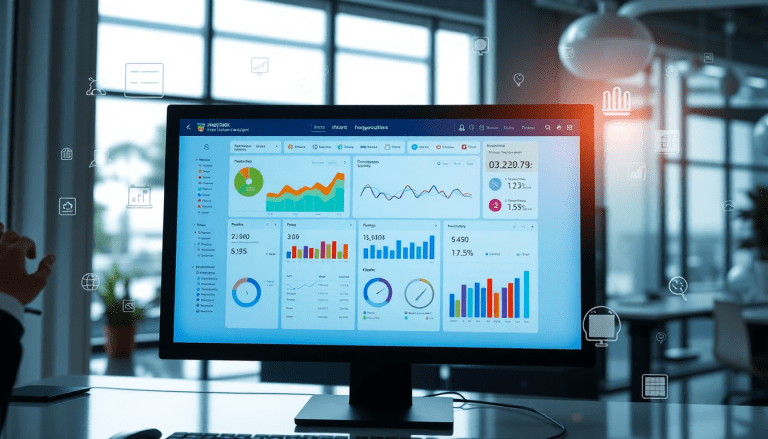 Digital marketing KPI dashboard displaying marketing metrics visualization, performance tracking dashboard, and campaign KPI monitoring, featuring automated KPI reports and cross-channel analytics for ROI tracking and digital campaign reporting insights.