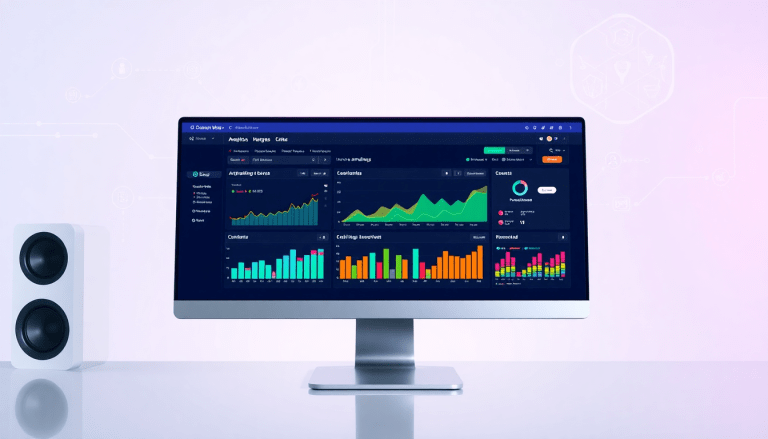 Automated KPI reporting dashboard showcasing real-time performance metrics, AI analytics, and cross-channel insights for digital marketing campaigns.