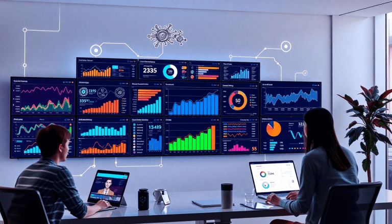 AI data visualization tool for marketing teams featuring automated dashboard creation, cross-channel performance tracking, and ROI tracking dashboard through TapClicks AI platform, enhancing marketing intelligence automation and campaign performance insights.