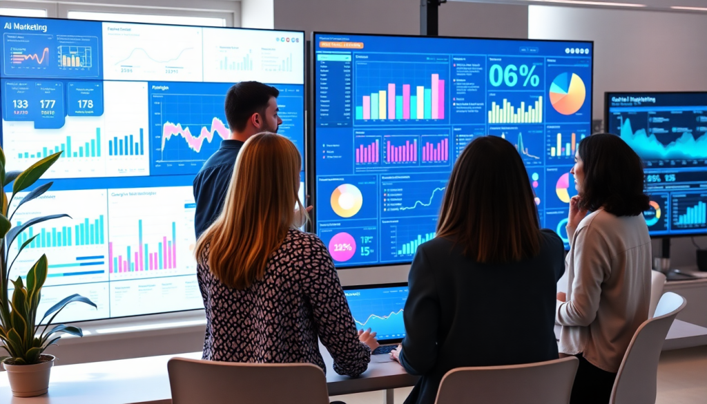 Interactive AI data visualization tool for marketing teams showcasing AI-powered dashboards, automated marketing analytics, and real-time marketing metrics for campaign performance insights and cross-channel visualization.