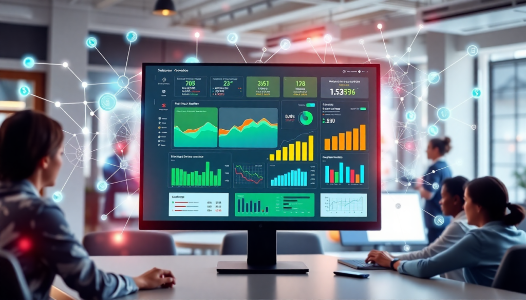 AI data visualization tool for marketing teams displaying automated dashboard creation, marketing analytics automation, cross-channel performance tracking, and client analytics automation for campaign performance insights.