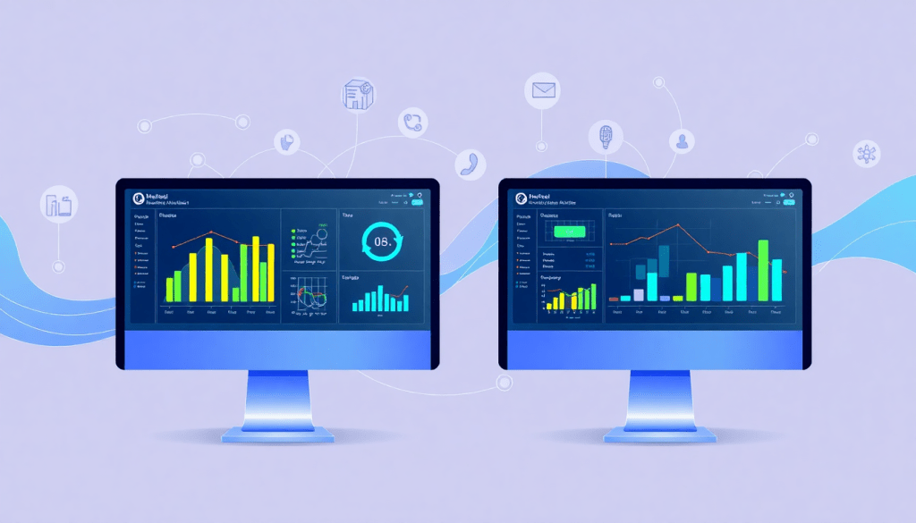 Best marketing reporting software interface displaying marketing analytics dashboard with automated performance reports, cross-channel analytics, and digital marketing data visualization.