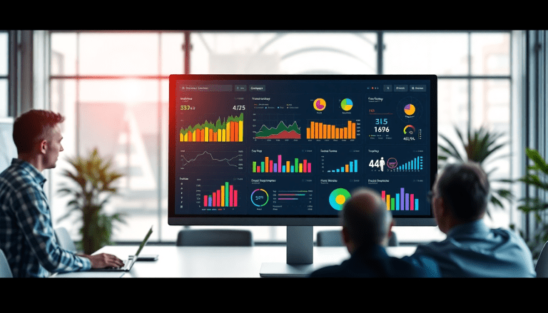 Digital marketing KPI dashboard displaying marketing metrics visualization, performance tracking, and comprehensive campaign KPI monitoring with automated reports and cross-channel analytics for ROI tracking and data insights.