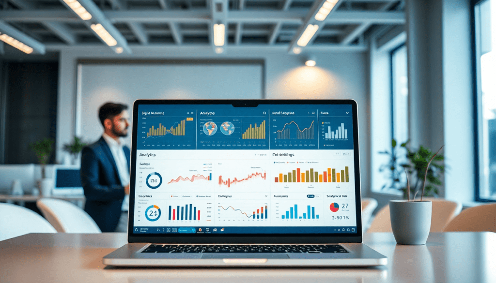 Marketing analytics dashboard displaying automated performance reports, ideal for agency reporting automation and client dashboard insights with cross-channel analytics capabilities.