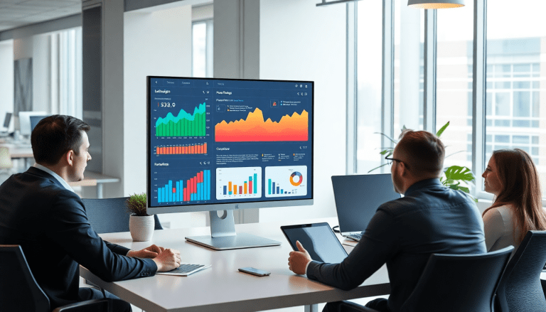 Digital marketing KPI dashboard showing marketing metrics visualization and performance tracking, used for campaign KPI monitoring and automated KPI reports, with cross-channel analytics, ROI tracking, and marketing data insights for digital campaign reporting on an AI marketing dashboard with interactive performance metrics.