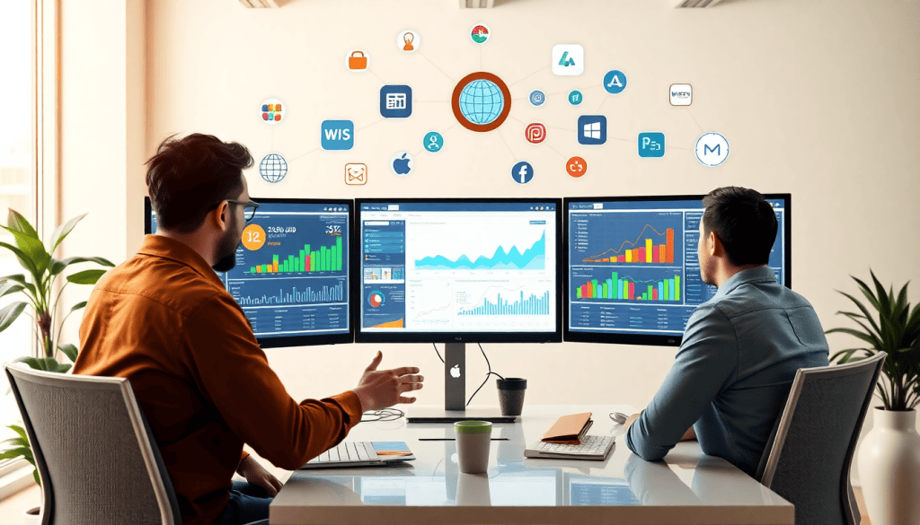 AI data visualization tool for marketing teams marketing analytics automation, showcasing AI reporting assistant, automated dashboard creation, cross-channel performance tracking, client analytics automation, ROI tracking dashboard, tapclicks AI platform, marketing intelligence automation, and campaign performance insights.