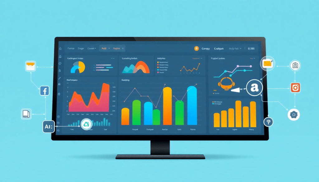 AI data visualization tool for marketing teams with AI-powered dashboards, showcasing cross-channel visualization and real-time marketing metrics.