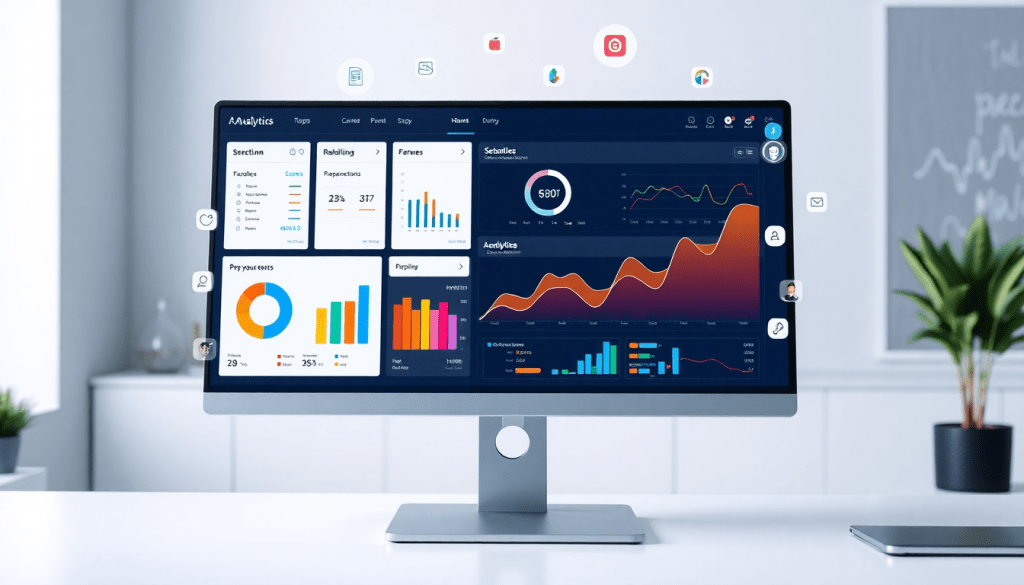 Multi-channel analytics dashboard displaying cross-channel marketing analytics, performance tracking dashboard features, and marketing data aggregation for unified reporting and campaign performance visualization.