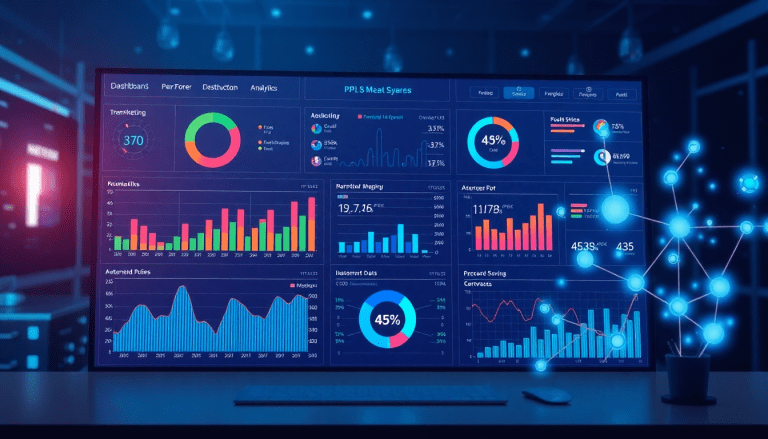Automated KPI reporting dashboard showcasing marketing analytics automation with AI reporting assistant for cross-channel performance tracking and client analytics automation. Featuring marketing data visualization, ROI tracking dashboard, insights from TapClicks AI platform, and campaign performance analysis.