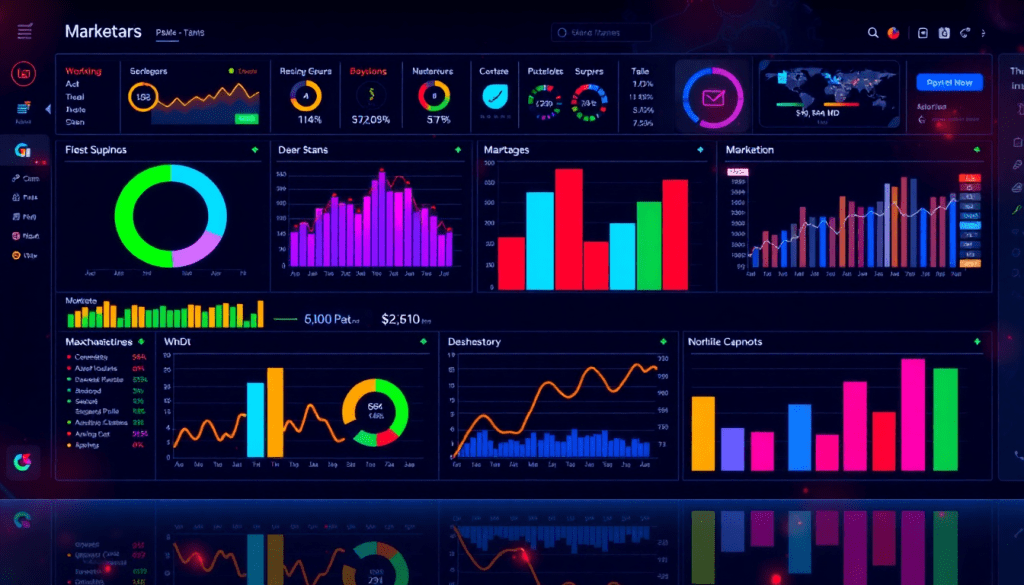 AI-powered marketing dashboard showcasing automated reporting workflows, real-time analytics, multi-channel data aggregation, and campaign performance tracking using TapClicks software.