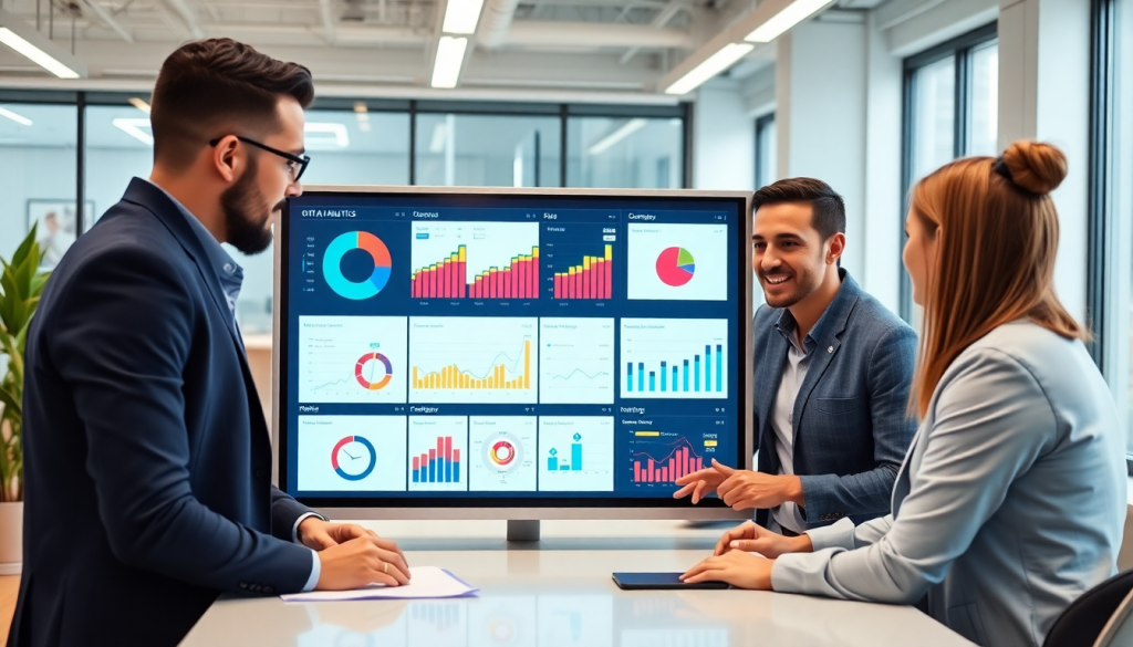 "Marketing team using AI data visualization tool for marketing analytics automation and campaign performance insights with automated dashboard creation and cross-channel performance tracking on TapClicks AI platform."