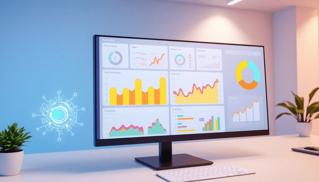 Automated KPI reporting dashboard with marketing analytics automation, featuring AI reporting assistant and cross-channel performance tracking on a TapClicks AI platform for enhanced marketing intelligence and campaign performance insights.