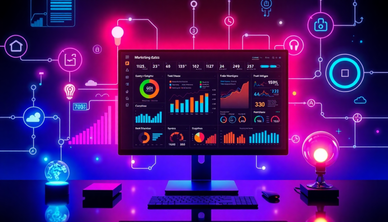 Automated KPI reporting dashboard showcasing marketing analytics automation, AI reporting assistant, and cross-channel performance tracking with vivid marketing data visualization on the TapClicks AI platform.