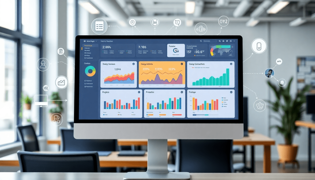 Automated KPI reporting dashboard showcasing marketing analytics automation and AI reporting assistant for cross-channel performance tracking and ROI insights, utilizing TapClicks AI platform for client analytics and data visualization.