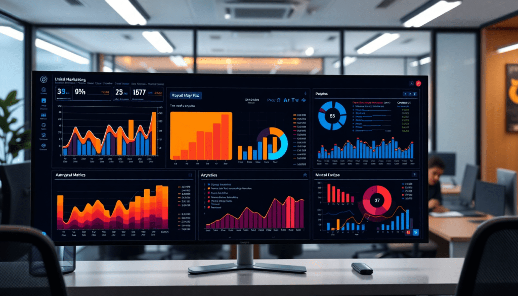 Marketing dashboard automation with automated reporting workflows, AI-powered dashboard creation, real-time marketing analytics, and multi-channel data aggregation displayed on a TapClicks marketing dashboard.