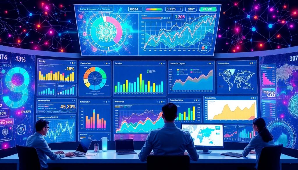 AI data visualization tool for marketing teams featuring interactive dashboards, real-time marketing metrics, cross-channel visualization, and automated insight generation for campaign performance insights.