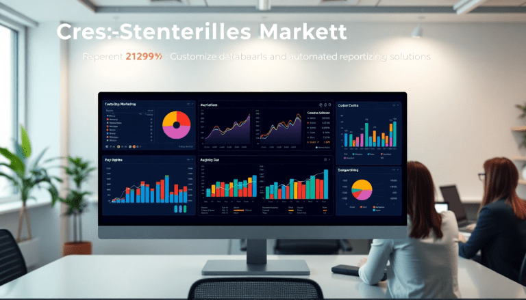 Agency team exploring a NinjaCat alternative on a desktop monitor, featuring automated marketing reports and cross-channel reporting tool.