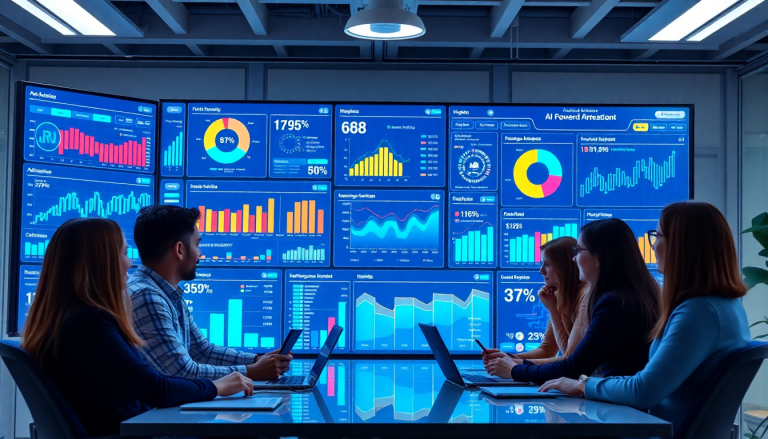 Automated KPI reporting dashboard showcasing marketing analytics automation with AI reporting assistant, featuring cross-channel performance tracking, client analytics automation, and marketing data visualization on the Tapclicks AI platform.