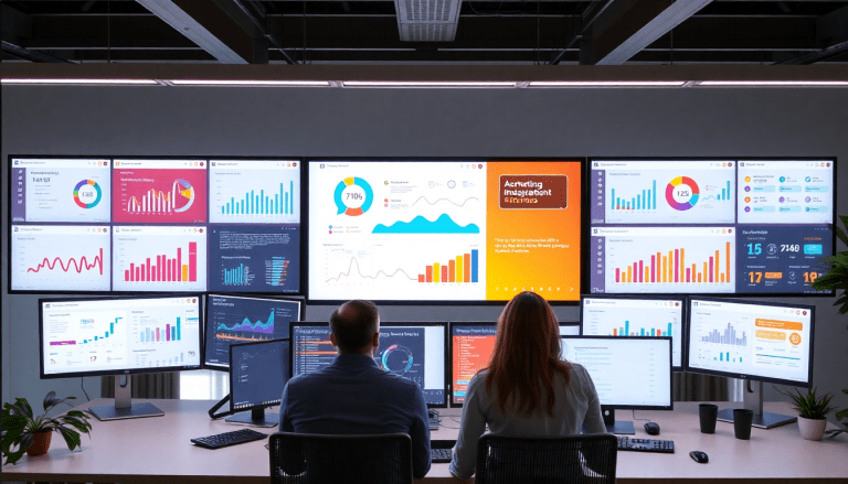 NinjaCat alternative dashboard showcasing automated marketing reports, cross-channel reporting, and agency reporting automation tools on multiple screens.