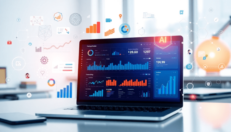 Automated KPI reporting dashboard for marketing analytics automation, featuring AI reporting assistant, cross-channel performance tracking, and ROI tracking on TapClicks AI platform.