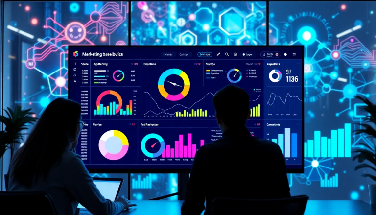 Automated KPI reporting dashboard showcasing marketing analytics automation with AI reporting assistant, automated dashboard creation, cross-channel performance tracking, and client analytics automation.