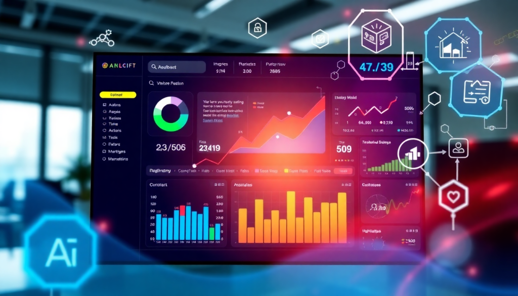 Automated KPI reporting dashboard showcasing marketing analytics automation, AI reporting assistant, and cross-channel performance tracking with vibrant data visualizations and campaign performance insights on the Tapclicks AI platform.