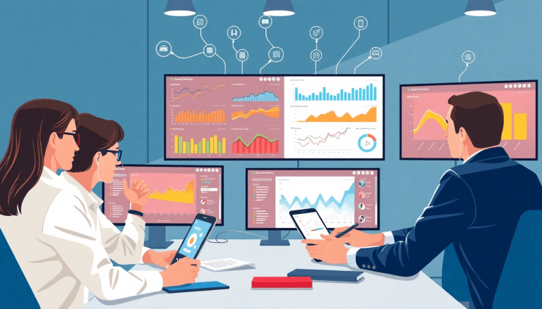 Professionals using a client dashboard platform on multiple screens for automated marketing reports and cross-channel reporting, ideal for agencies seeking a NinjaCat alternative and Supermetrics alternative, with campaign performance tracking and white-label analytics.