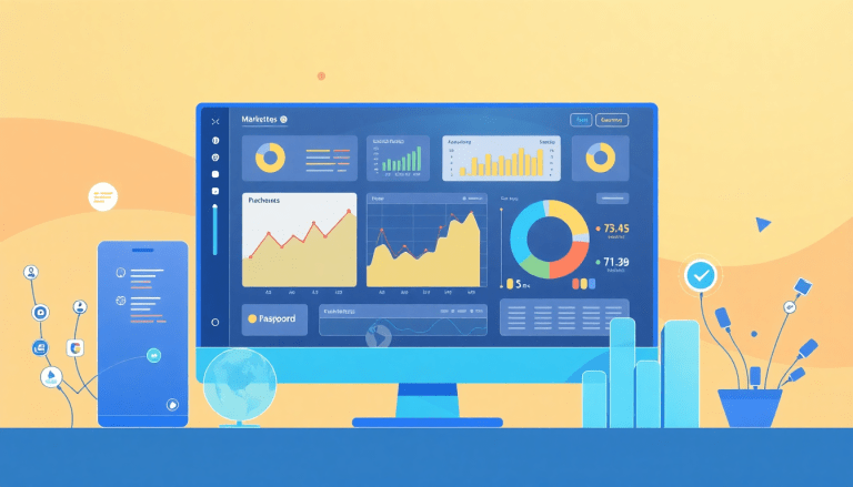 Performance marketing reporting software displaying automated campaign reporting and performance analytics tool on a computer screen, featuring ad spend optimization dashboard, ROAS tracking platform, and conversion rate analytics with digital advertising insights for cross-channel campaign tracking and performance marketing automation, accompanied by a paid media dashboard and client performance reports.